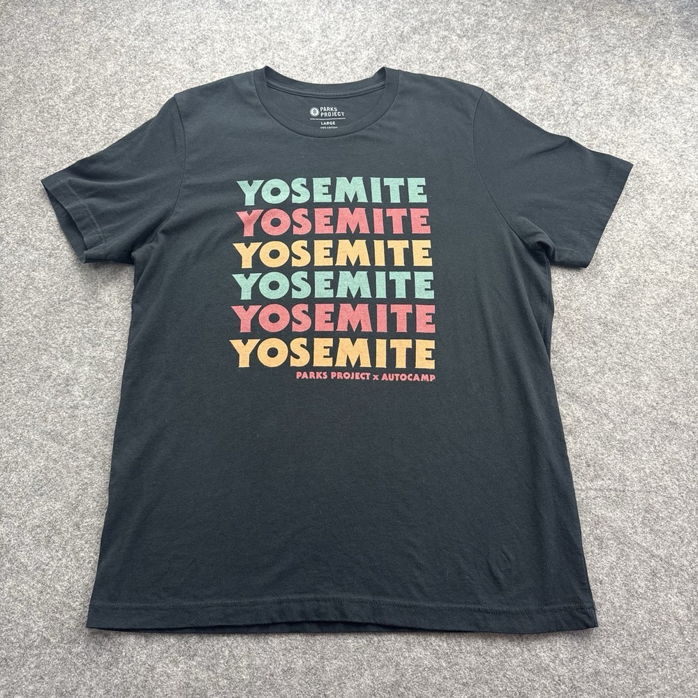Parks Project Yosemite Park Graphic Print T Shirt Adult Large Black Cotton